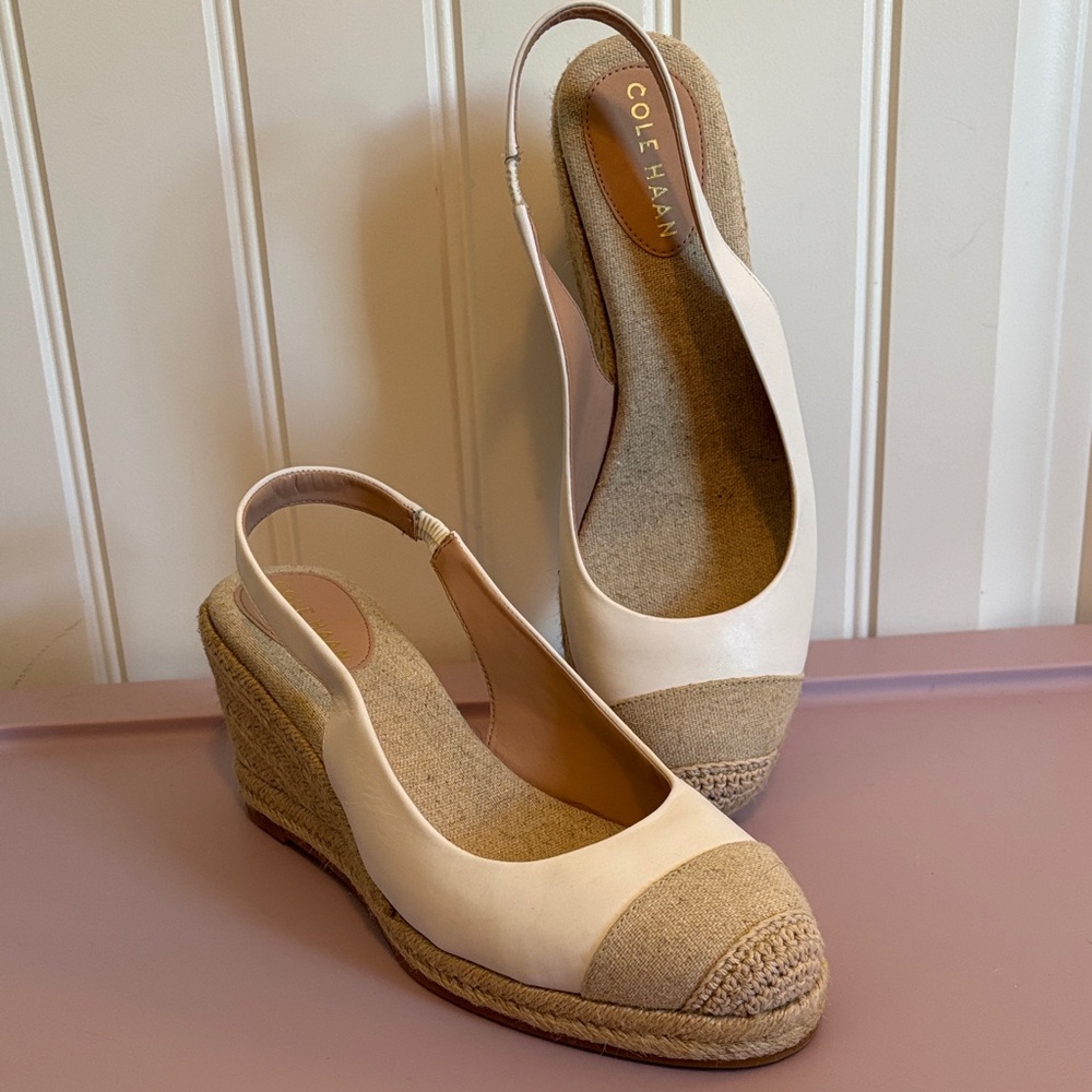 New Cole Haan Cloudfeel Espadrille Wedge Slingback - Size 9